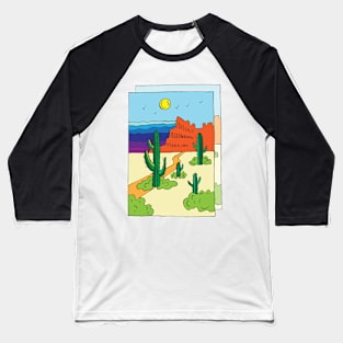 Mexican landscape with cactus and road Baseball T-Shirt